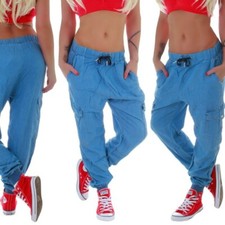 Damen Boyfriend Haremshose Pump Jeans Baggy Cargo Cargojeans Hose Hüftjeans M13