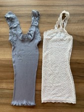 Intimissimi 2 Unterhemdchen Unterwäsche Tops beige grau Gr.M Spitze (wie neu)