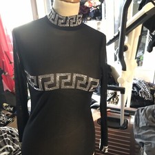 Italy Design Mesh Shirt Strass