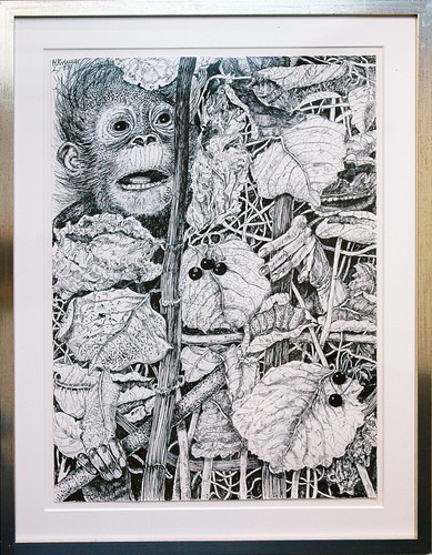 Affe urwald tusche 1988 - affe, im