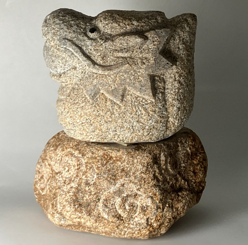 Brauner drache statue granit - statue,
