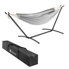 Hängematte mit Gestell Hängeliege Outdoor Sonnenliege Hellgrau B-WARE