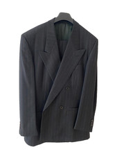 Original Gianni Versace Anzug Nadelstreifen schwarz/bordeaux - wie neu - Gr.50