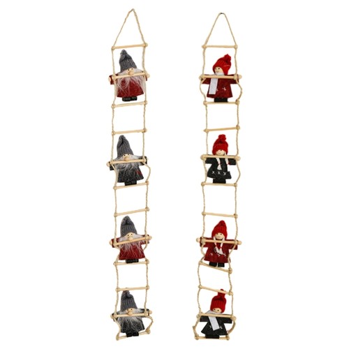 Santa climbing ladder - climbing,