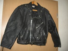 Motorradlederjacke Gr. 46 Schwarz Vintage  Berto Lucci