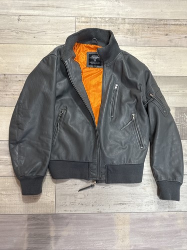 Lederjacke flieger grau - flieger,