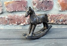 Deko Schaukelpferd antikgrau Dekofigur Weihnachtsdeko Nostalgie Weihnachten