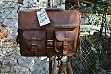 Laptoptasche Herren echt Vintage braun Leder Kuriertasche Schulter Aktentasche