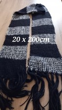 Strickschal xxl 20x200cm,schwarz weiß,Acryl,neu