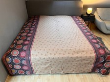 Folklore Tagesdecke Tischdecke 140x210 210x280 Ornamente Kreise braun rot beige