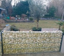 Garten Gabione Doppelstab mit Anthraziten Pfosten 2,20m lang Beschreibung lesen!