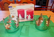 Kerzen Halter Tannenbaum  und Engel TCM 2 Stück für Stumpenkerzen