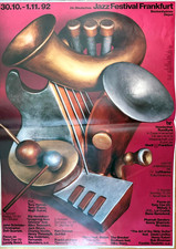 JAZZ  FESTIVAL FFM  1992 - GEORG KIESER - orig. Concert Poster - DIN A0 xx ART.1