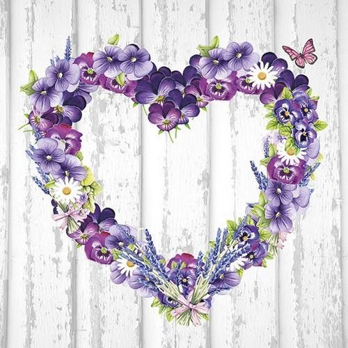 Servietten purple heart - 20,