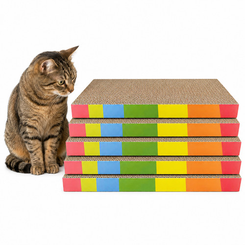 5er set katzen - katzen, kratzbrett