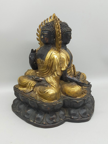 Antike doppel buddha - antike, doppel-buddha