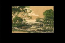 Ansichtskarte Teich mit Brücke beim Donner`schen Schloß 1914