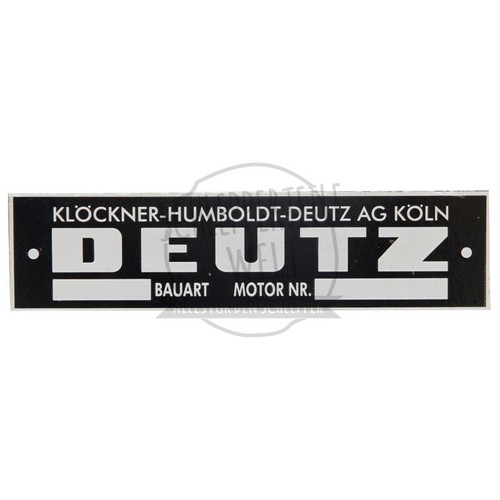 Typenschild passend für