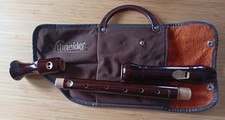 Schneider Alt Blockflöte Flöte Holz sehr guter Zustand Barock Doppelloch Tasche