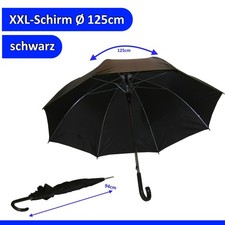 Regenschirm XXL Automatik Stockschirm Schwarz Partnerschirm Ø125cm groß Sturm