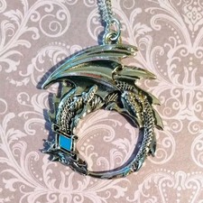 Ouroboros Drache silberfarben