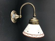 Wandleuchte Messing Antiqued Einstellbar Mit Keramik Weiß Brown E14