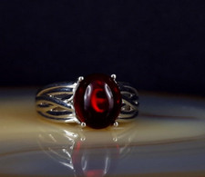 Ring Silber 925 rot Glas 19,7