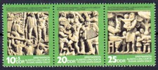 DDR 1988-1990 Zdr. , postfrisch / ** / Reliefs , Kunst Briefmarken Ausstellung
