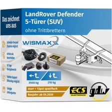 ANHÄNGERKUPPLUNG für LandRover Defender ab 20 starr GDW +13pol E-Satz ECS