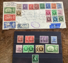 Tanger britische Post 1949/51  Briefstück + Steckkarte.Mi.Nr.33,35-41,50-58