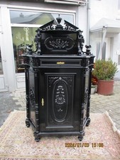 Gründerzeit Vertiko um 1890, Hochglanz schwarz