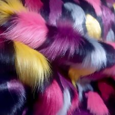 Webpelz Langhaar kuscheliges Kunstfell Stoff Fell Schwarz Bunt Deko Bekleidung