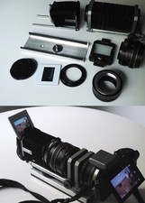 Für Sony E-mount APS-C, Vollformat, Balgengerät, Obj., Diakopierer, Zubehörpaket