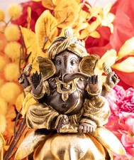 Ganesh mit Turban Gold/Braun