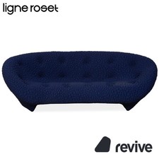 Ligne Roset PLOUM Stoff Dreisitzer Blau Lila Sofa Couch 3-Sitzer Hochlehner