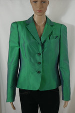 SINGH S MADAN 100% SEIDE Luxus Jacke Blazer Grün Elegant Edel Größe 38/40 NEU!