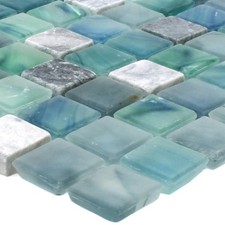 Glas Marmor Mosaikfliesen Mayon Seegrün Bad Dusche Mosaiksteine Küche Wand Dekor