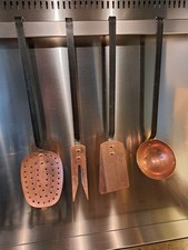 Antike Suppenkelle usw., Kupfer, vierteilig