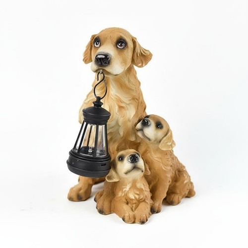 Hundefigur mit laterne bemalt - laterne,