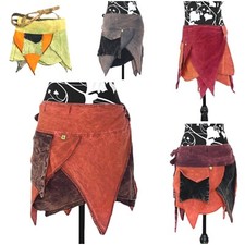 Rock Wickelrock Tanzrock Cacheur Überrock Baumwolle stonewashed Zipfel Tasche