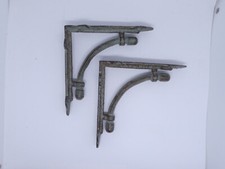 Regalstützen im Vintage-Look – 2 Stück Gusseisen Grün – Wandkonsole 16 x 16 cm