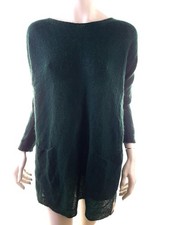 ⭐ CHILLNORWAY Strick-Tunika für Damen Einfarbig Grün S Langer Ärmel Acryl ⭐