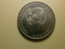 2 DM Münze 1969 Konrad Adenauer Prägung J
