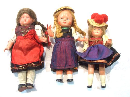 Puppen trachtenpuppen - 3, st.