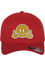 Flexfit Kappen bestickt mit Smilie Mittelfinger Unisex Cap Mütze Hut
