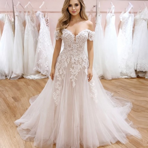 Schulterfreies brautkleid - schulterfreies,