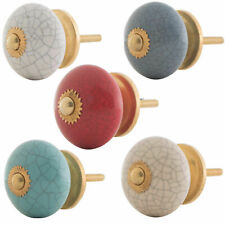 Möbelknopf Porzellan Möbelknauf Schubladen  Keramik Vintage Shabby Gold Montur 