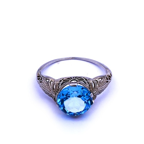 Art deco platin ring mit - art,
