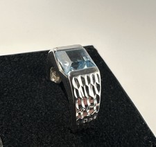 Silber Ring 925 Blauer Topas  gr.57