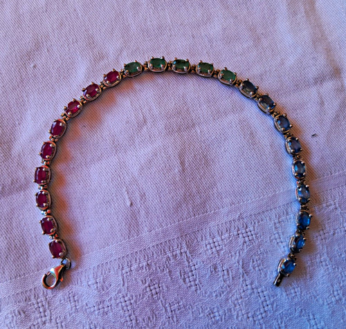 Armband silber saphire - silber,,